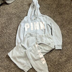 Pink Victoria secret sweater and sweat pants